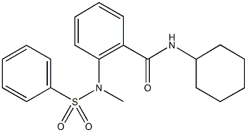 N-cyclohexyl-2-[methyl(phenylsulfonyl)amino]benzamide Struktur