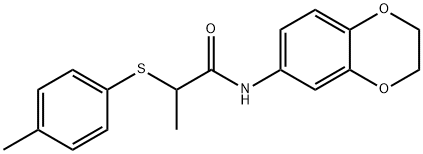 N-(2,3-dihydro-1,4-benzodioxin-6-yl)-2-[(4-methylphenyl)sulfanyl]propanamide Struktur