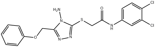 2-{[4-amino-5-(phenoxymethyl)-4H-1,2,4-triazol-3-yl]sulfanyl}-N-(3,4-dichlorophenyl)acetamide Struktur