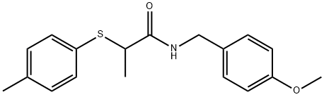 N-(4-methoxybenzyl)-2-[(4-methylphenyl)sulfanyl]propanamide Struktur