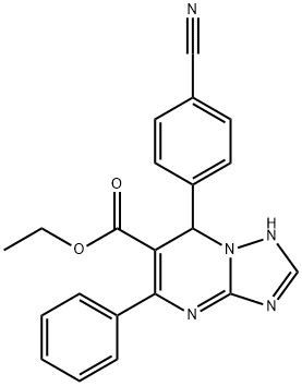 ethyl 7-(4-cyanophenyl)-5-phenyl-4,7-dihydro[1,2,4]triazolo[1,5-a]pyrimidine-6-carboxylate Struktur