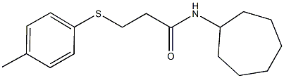 N-cycloheptyl-3-[(4-methylphenyl)sulfanyl]propanamide Struktur