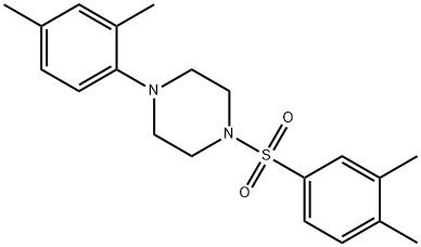 1-(2,4-dimethylphenyl)-4-[(3,4-dimethylphenyl)sulfonyl]piperazine Struktur