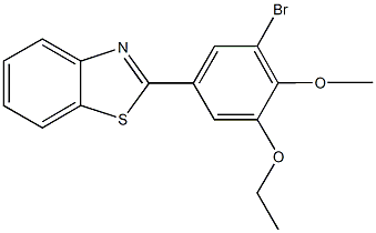 2-(3-bromo-5-ethoxy-4-methoxyphenyl)-1,3-benzothiazole Struktur