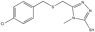 5-{[(4-chlorobenzyl)sulfanyl]methyl}-4-methyl-4H-1,2,4-triazole-3-thiol Struktur