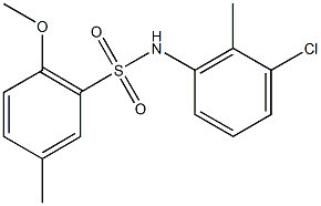 N-(3-chloro-2-methylphenyl)-2-methoxy-5-methylbenzenesulfonamide Struktur