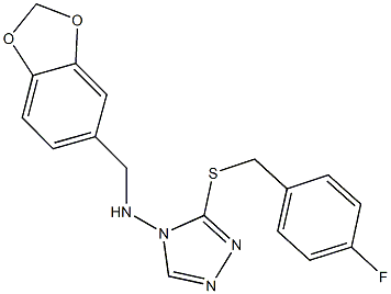 N-(1,3-benzodioxol-5-ylmethyl)-N-{3-[(4-fluorobenzyl)sulfanyl]-4H-1,2,4-triazol-4-yl}amine Struktur