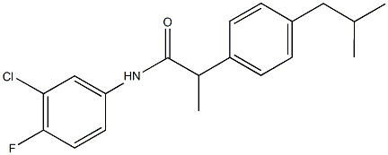 N-(3-chloro-4-fluorophenyl)-2-(4-isobutylphenyl)propanamide Struktur