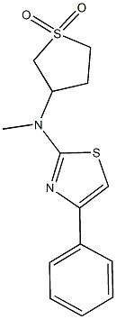 N-(1,1-dioxidotetrahydro-3-thienyl)-N-methyl-N-(4-phenyl-1,3-thiazol-2-yl)amine Struktur