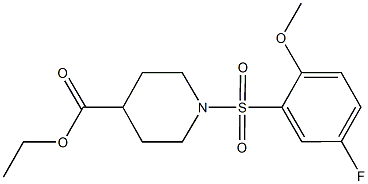 ethyl 1-[(5-fluoro-2-methoxyphenyl)sulfonyl]-4-piperidinecarboxylate Struktur