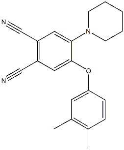 4-(3,4-dimethylphenoxy)-5-(1-piperidinyl)phthalonitrile Struktur