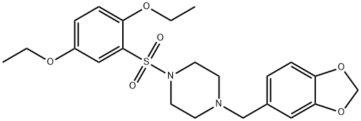 1-(1,3-benzodioxol-5-ylmethyl)-4-[(2,5-diethoxyphenyl)sulfonyl]piperazine Struktur