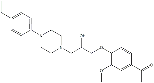 1-(4-{3-[4-(4-ethylphenyl)-1-piperazinyl]-2-hydroxypropoxy}-3-methoxyphenyl)ethanone Struktur