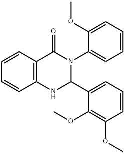 2-(2,3-dimethoxyphenyl)-3-(2-methoxyphenyl)-2,3-dihydro-4(1H)-quinazolinone Struktur