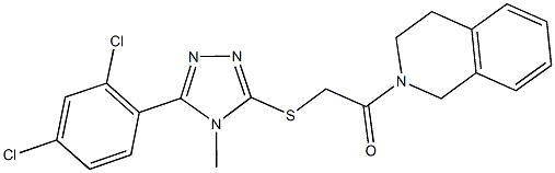 5-(2,4-dichlorophenyl)-4-methyl-4H-1,2,4-triazol-3-yl 2-(3,4-dihydro-2(1H)-isoquinolinyl)-2-oxoethyl sulfide Struktur