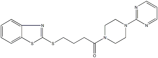 1,3-benzothiazol-2-yl 4-oxo-4-[4-(2-pyrimidinyl)-1-piperazinyl]butyl sulfide Struktur