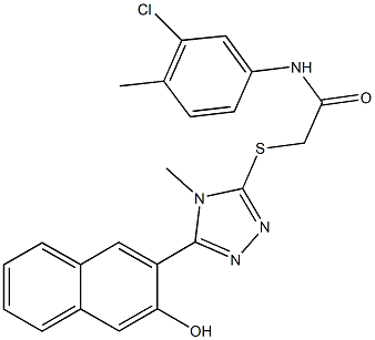 N-(3-chloro-4-methylphenyl)-2-{[5-(3-hydroxy-2-naphthyl)-4-methyl-4H-1,2,4-triazol-3-yl]sulfanyl}acetamide Struktur