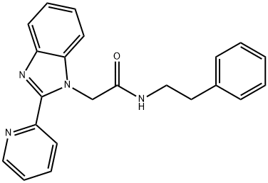 N-(2-phenylethyl)-2-[2-(2-pyridinyl)-1H-benzimidazol-1-yl]acetamide Struktur