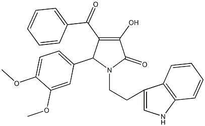 4-benzoyl-5-(3,4-dimethoxyphenyl)-3-hydroxy-1-[2-(1H-indol-3-yl)ethyl]-1,5-dihydro-2H-pyrrol-2-one Struktur