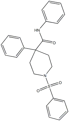 N,4-diphenyl-1-(phenylsulfonyl)-4-piperidinecarboxamide Struktur