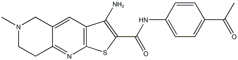 N-(4-acetylphenyl)-3-amino-6-methyl-5,6,7,8-tetrahydrothieno[2,3-b][1,6]naphthyridine-2-carboxamide Struktur