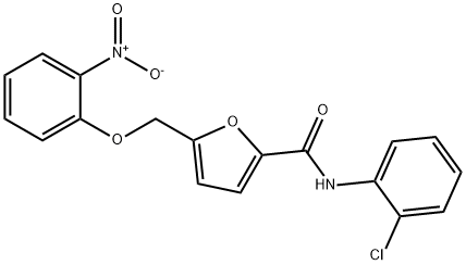 N-(2-chlorophenyl)-5-({2-nitrophenoxy}methyl)-2-furamide Struktur