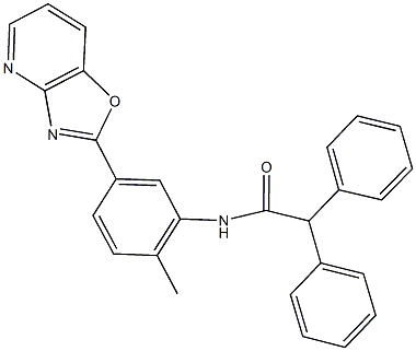 N-(2-methyl-5-[1,3]oxazolo[4,5-b]pyridin-2-ylphenyl)-2,2-diphenylacetamide Struktur