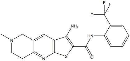 3-amino-6-methyl-N-[2-(trifluoromethyl)phenyl]-5,6,7,8-tetrahydrothieno[2,3-b][1,6]naphthyridine-2-carboxamide Struktur