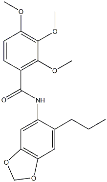 2,3,4-trimethoxy-N-(6-propyl-1,3-benzodioxol-5-yl)benzamide Struktur