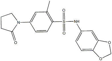 N-(1,3-benzodioxol-5-yl)-2-methyl-4-(2-oxo-1-pyrrolidinyl)benzenesulfonamide Struktur