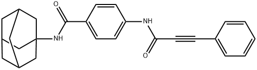 N-(1-adamantyl)-4-[(3-phenyl-2-propynoyl)amino]benzamide Struktur