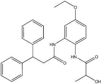 N-[5-ethoxy-2-(lactoylamino)phenyl]-3,3-diphenylpropanamide Struktur