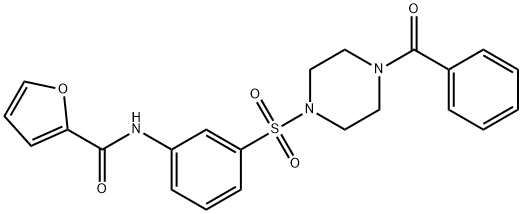 N-{3-[(4-benzoyl-1-piperazinyl)sulfonyl]phenyl}-2-furamide Struktur