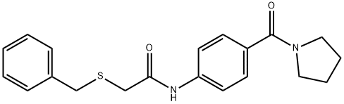 2-(benzylsulfanyl)-N-[4-(1-pyrrolidinylcarbonyl)phenyl]acetamide Struktur