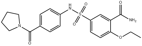 2-ethoxy-5-{[4-(1-pyrrolidinylcarbonyl)anilino]sulfonyl}benzamide Struktur