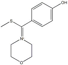 4-[(4-hydroxyphenyl)(methylsulfanyl)methylene]morpholin-4-ium Struktur