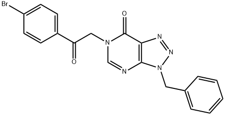 3-benzyl-6-[2-(4-bromophenyl)-2-oxoethyl]-3,6-dihydro-7H-[1,2,3]triazolo[4,5-d]pyrimidin-7-one Struktur