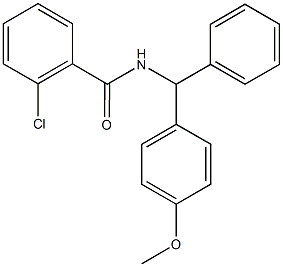 2-chloro-N-[(4-methoxyphenyl)(phenyl)methyl]benzamide Struktur