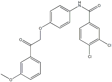 3,4-dichloro-N-{4-[2-(3-methoxyphenyl)-2-oxoethoxy]phenyl}benzamide Struktur