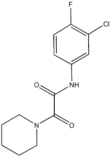 N-(3-chloro-4-fluorophenyl)-2-oxo-2-(1-piperidinyl)acetamide Struktur