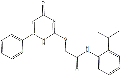 N-(2-isopropylphenyl)-2-[(4-oxo-6-phenyl-1,4-dihydropyrimidin-2-yl)sulfanyl]acetamide Struktur