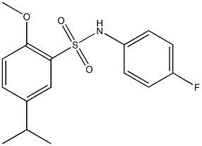 N-(4-fluorophenyl)-5-isopropyl-2-methoxybenzenesulfonamide Struktur