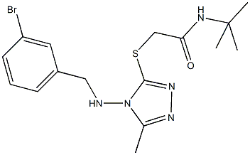 2-({4-[(3-bromobenzyl)amino]-5-methyl-4H-1,2,4-triazol-3-yl}sulfanyl)-N-(tert-butyl)acetamide Struktur