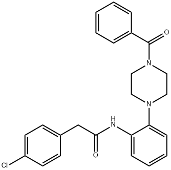 N-[2-(4-benzoyl-1-piperazinyl)phenyl]-2-(4-chlorophenyl)acetamide Struktur