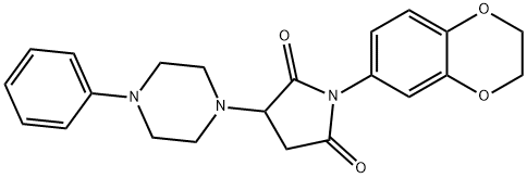 1-(2,3-dihydro-1,4-benzodioxin-6-yl)-3-(4-phenyl-1-piperazinyl)-2,5-pyrrolidinedione Struktur