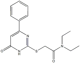 N,N-diethyl-2-[(6-oxo-4-phenyl-1,6-dihydro-2-pyrimidinyl)sulfanyl]acetamide Struktur