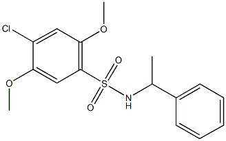 4-chloro-2,5-dimethoxy-N-(1-phenylethyl)benzenesulfonamide Struktur