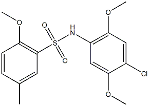 N-(4-chloro-2,5-dimethoxyphenyl)-2-methoxy-5-methylbenzenesulfonamide Struktur