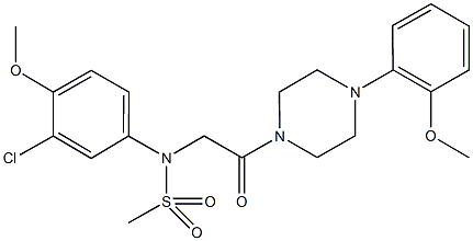 N-(3-chloro-4-methoxyphenyl)-N-{2-[4-(2-methoxyphenyl)-1-piperazinyl]-2-oxoethyl}methanesulfonamide Struktur