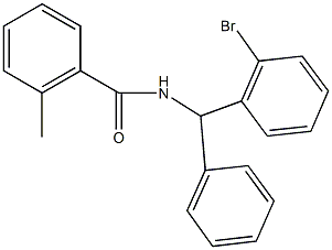 N-[(2-bromophenyl)(phenyl)methyl]-2-methylbenzamide Struktur